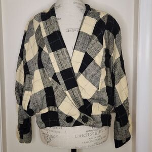 80s Le Chateau Plaid Bomber Jacket